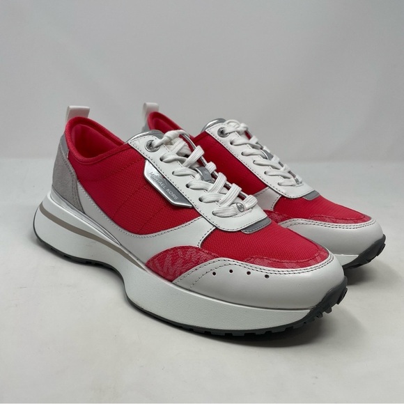 Michael Kors Flynn Trainer Lace Up Sneakers MK Signature Geran Multi NWT - Picture 4 of 13